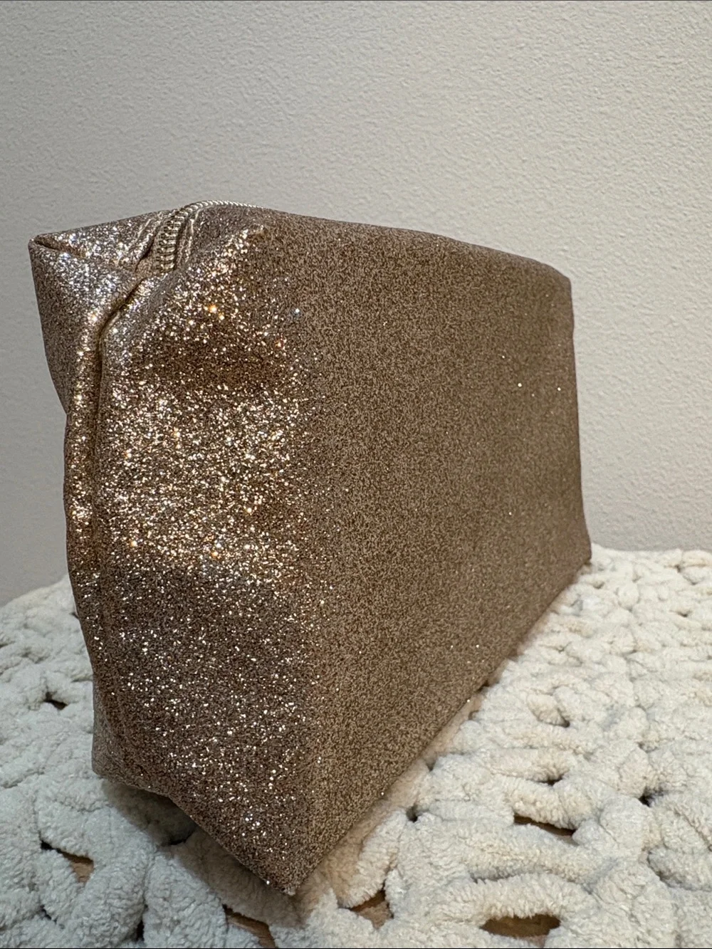 Lancome Glitter Zip Cosmetic Pouch - Gold - Picture 6 of 12